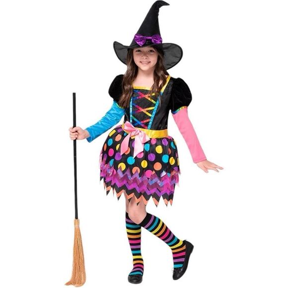 Brand New Spooktacular Creations Youth Girl Funky Witch Halloween Costume Sz M - Picture 1 of 3